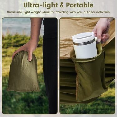 Гамак для двох осіб XXL 300x200 см – Складаний, ультралегкий, переносний. Міцний гамак для відпочинку на природі (300 кг) – ідеально для саду, кемпінгу, подорожей (мілітарі)