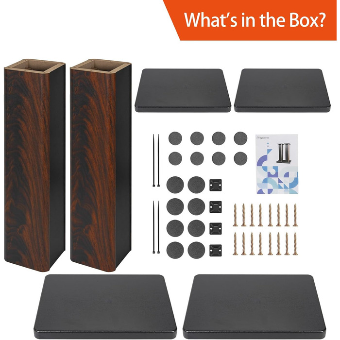 Підставка для акустики OUUTMEE 60 см (24 дюйми) з дерева – міцна підставка Hi-Fi для домашнього кінотеатру, універсальний тримач для акустичних систем для книжкових полиць з пісочною засипкою (2 шт.)
