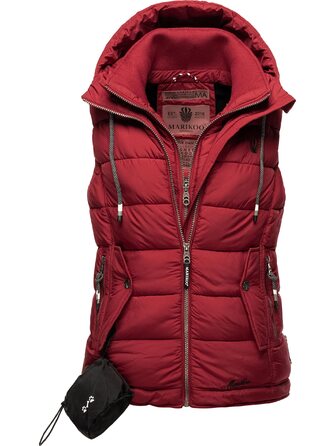 Легка перехідна жилетка ARIKOO Daen з капюшоном, стеганий жилет Taisaa XS-3XL (XS, Blood Red)