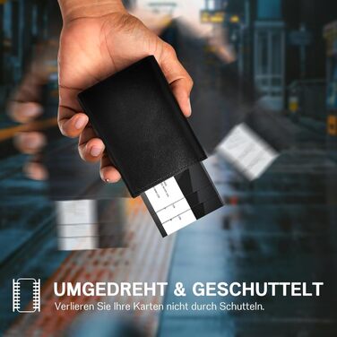 Чохол для паспорта IceReco з натуральної шкіри: гаманець-картхолдер для чоловіків з RFID захистом (чорний)