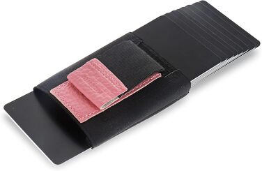 Мінімалістичний гаманець Jaimie Jacobs Nano Boy Pocket з текстилю та рожевої зернистої шкіри, з ремінцем для карток, для чоловіків і жінок
