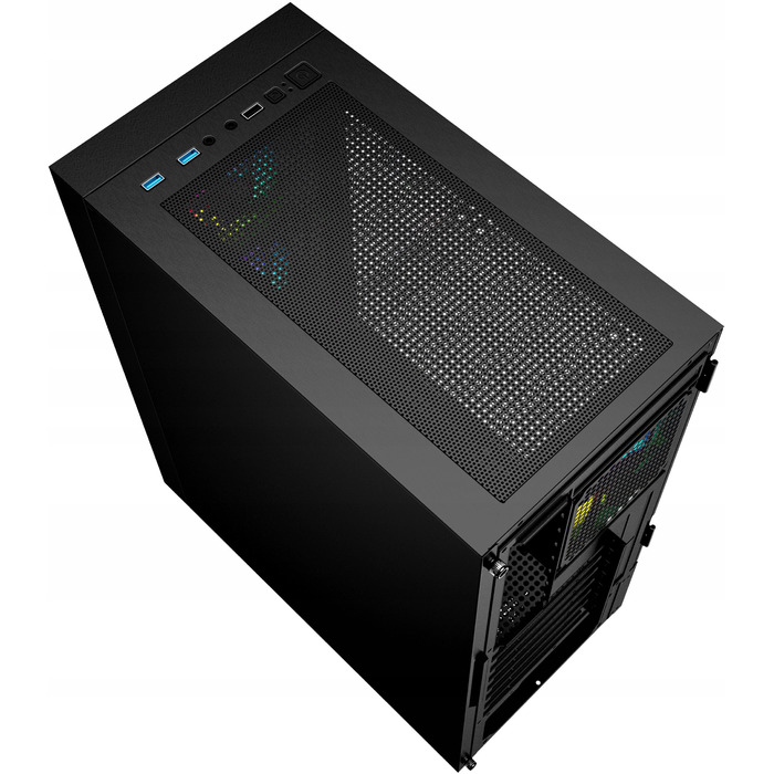 Ігровий корпус для ПК Gembird Fornax 4000 ARGB ATX Midi Tower, скло, чорний