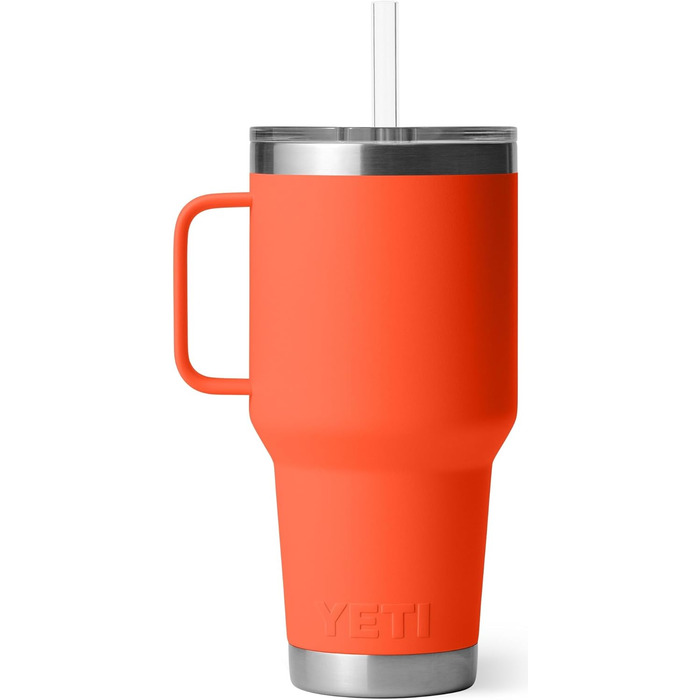 YETI Rambler 35 oz Stainless Steel Vacuum Insulated Straw Mug with Stronghold Lid (Papaya)
