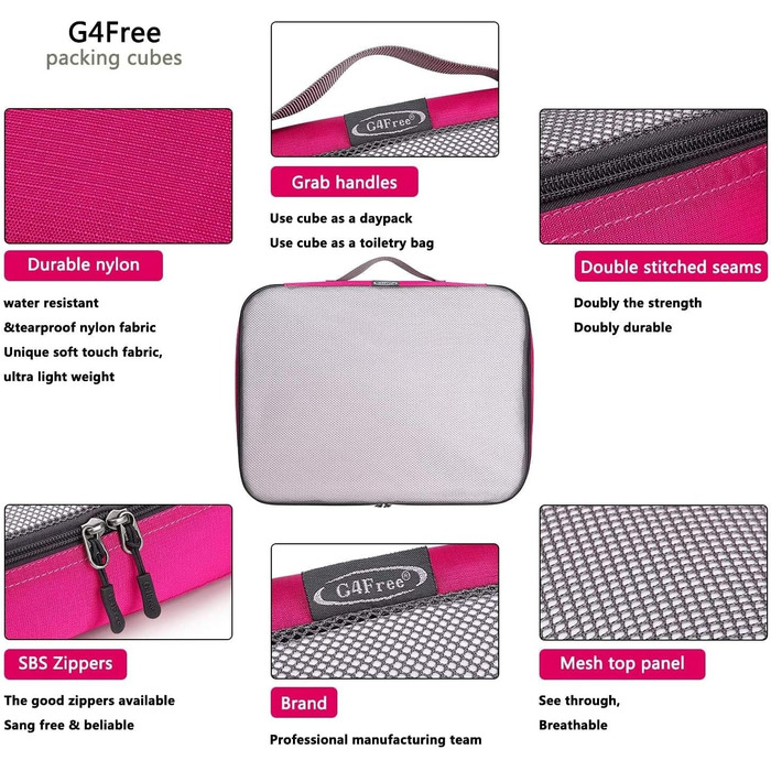 Органайзери для валізи G4Free: набір кубів для пакування (3/6/7 шт.)