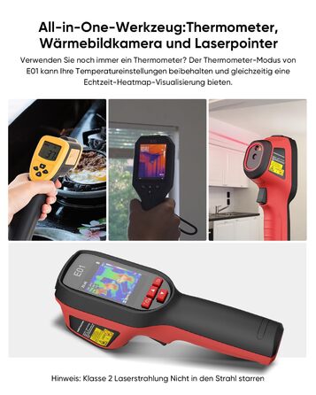 HIKMICRO E01 Тепловізійна камера SuperIR: портативна інфрачервона камера з лазерним покажчиком, роздільна здатність 240x240, діапазон температур -20°C - 400°C, частота оновлення 20Hz