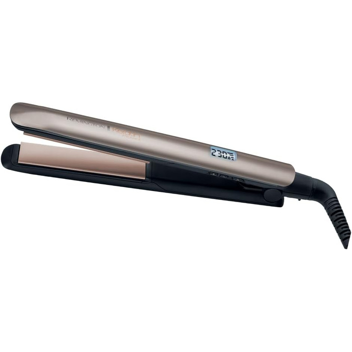 Випрямляч для волосся Remington S8540 Keratin з керамічним покриттям, LCD-дисплей, 10 температурних режимів, чорний, 110 мм