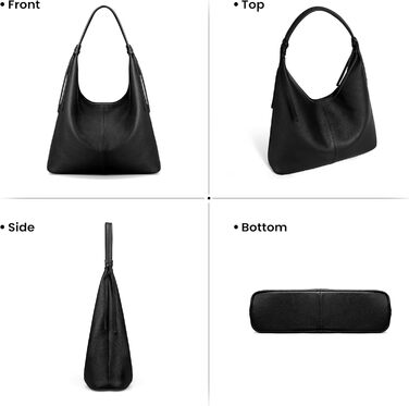 Сумка жіноча шкіряна befen Grande Shopper, чорна елегантна сумка-тоут через плече для роботи та навчання