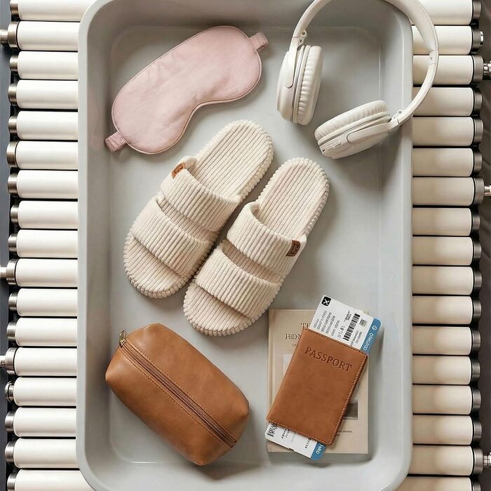 Жіночі домашні капці LongBay з ефектом пам'яті (Memory Foam), відкриті пальці, зручні тапочки-сліпери з двома ремінцями, бежеві, розмір 40/41 EU