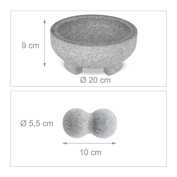 Relaxdays Granite Mortar and Pestle