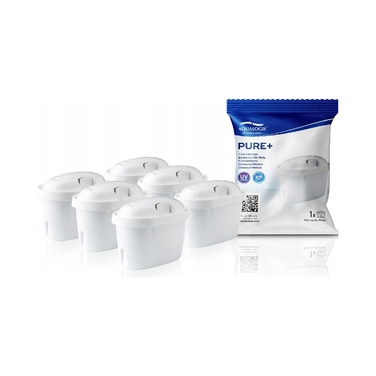 Набір 6 фільтрів для води Aqualogis Pure+ (сумісні з Brita та Dafi) для фільтрувальних глечиків
