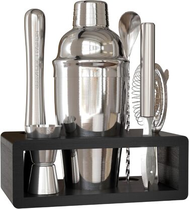 Набір шейкерів для коктейлів Highball & Chaser: професійний барний набір для приготування коктейлів + електронна книга з 30 рецептами (срібло)