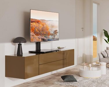 FITUEYES Adjustable TV Stand for 32-65 Inch TVs - Swivel & Height Adjustable - VESA 600x400 - White/Black