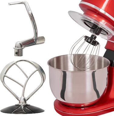 Кухонна машина GUTFELS KM 8102 roi | 1200 Вт | 10 швидкостей | 5 л чаша | Насадки: віночок, гак для тіста, гак для збивання | Червоний колір