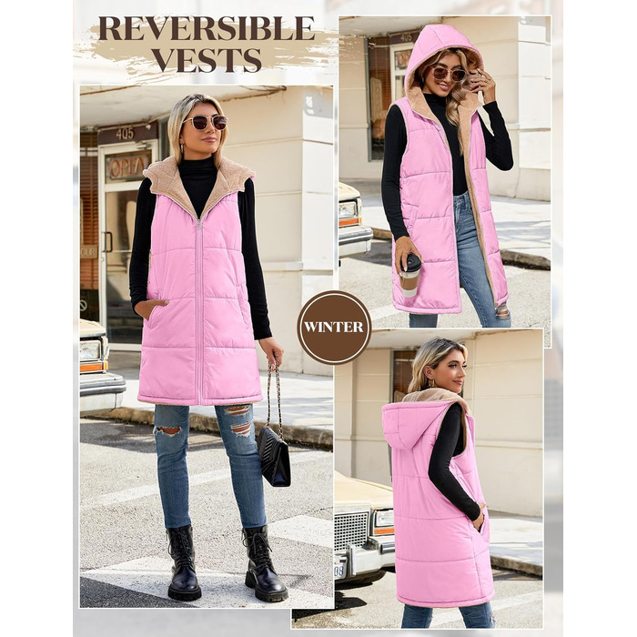 Жіноча тепла в'язана куртка з капюшоном Tuopuda, флісова підкладка, зимова куртка, повсякденний стиль, тепла, з капюшоном, на блискавці, осінь-зима (Рожева, M)