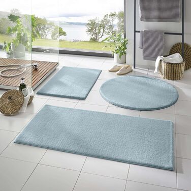 Килимок для ванної Taracarpet Fiona, антиковзаючий, миючий, 50x80 см (Світло-блакитний), 80x150 см (Прямокутний)