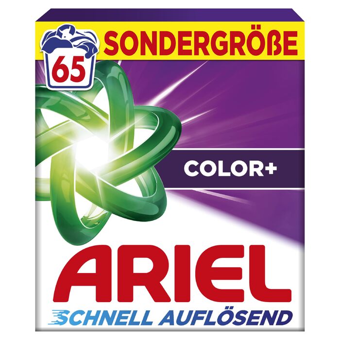 Пральний порошок Ariel Color+ для кольорових речей, швидкого розчинення, 100 прань, 3.25 кг