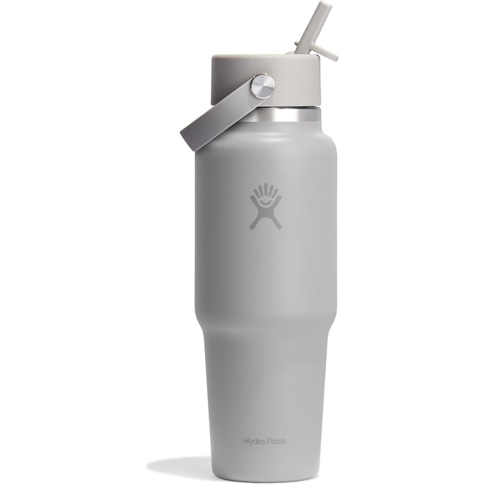 Hydro Flask 32 oz Travel Water Bottle - Stainless Steel, Vacuum Insulated, Leakproof Flex Straw Lid - Birch