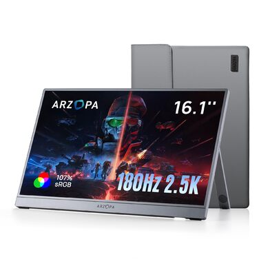 Портативний монітор ARZOPA 16.1' 2.5K 180Hz (2560x1440) HDR10, Space Grey (Z3FC/180HZ)
