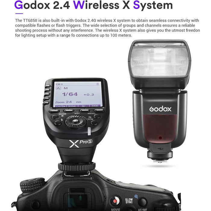 Спалах Godox TT685II-C Thinklite для Canon DSLR: E-TTL, GN60, 2.4G, TCM, HSS 1/8000s