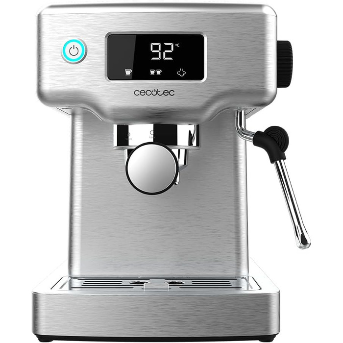 Кавоварка Cecotec Power Espresso 20 Barista Compact, 1465 Вт, 20 бар, термоблок, з парогенератором, 2 чашки, знімний резервуар 1,8 л, підігрів чашок