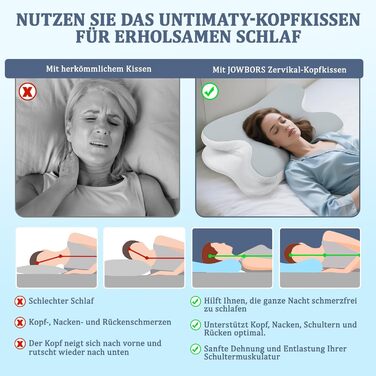 Ортопедична подушка для шиї з Memory Foam - для сну на боці, спині та животі з покриттям з льонової тканини (сіра)