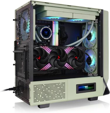 Корпус Thermaltake Ceres 300 TG ARGB Snow Mid-Tower ATX/E-ATX, 3x140мм вентилятори, загартоване скло, підтримка 360мм радіатора, Matcha Green