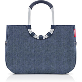 Сумка-шопер Reisenthel Loopshopper L Herringbone Dark Blue, 25 л, 46x34,5x25 см – стильна велика сумка для покупок