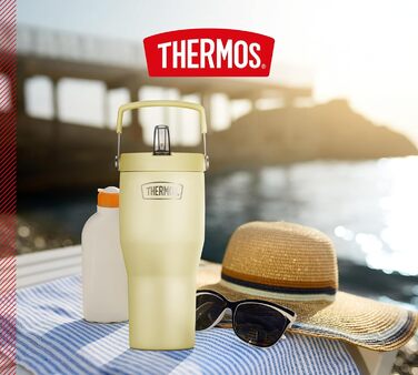 Термос REFRESHING SERIES з подвійними стінками, 0.85л, з трубочкою та ручкою, з нержавіючої сталі, Vanilla Matt