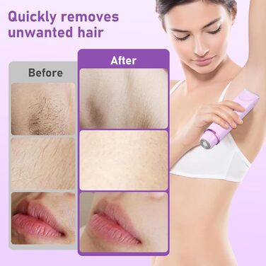 Електричний жіночий епілятор 2-в-1 для обличчя, тіла, ніг та бікіні (фіолетовий)