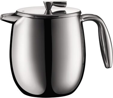 Френч-прес Bodum Columbia 0.5 л, подвійні стінки, нержавіюча сталь, матовий, для кави, підходить для посудомийної машини