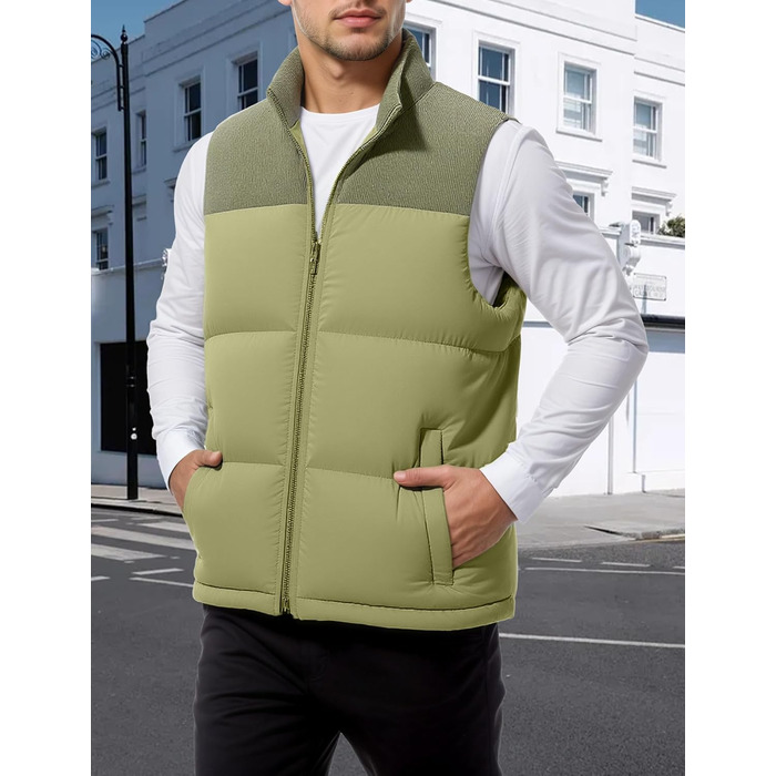 Чоловіча жилетка AIEOE з утеплювачем, без рукавів, тепла зимова жилетка, для активного відпочинку, кордур, розміри S-3XL (зелений, M)