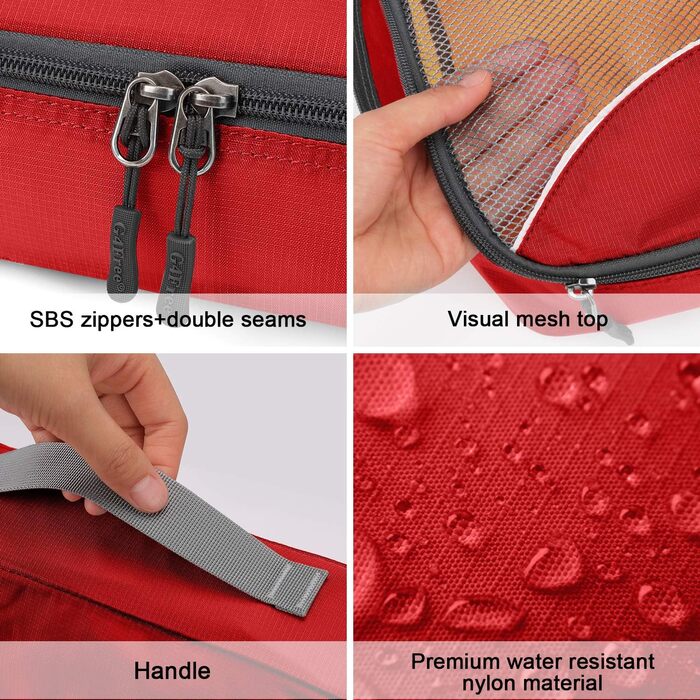 Органайзери для валіз G4Free (3/6/7 шт.) - Набір для подорожей | Кольори: Червоний