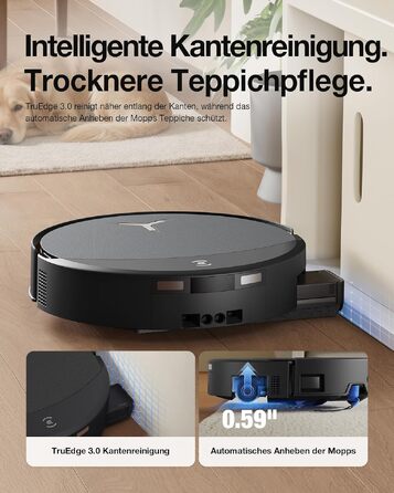 Робот-пилосос з функцією вологого прибирання ECOVACS T90 PRO Omni, 30 000 Па, PowerBoost, чорний