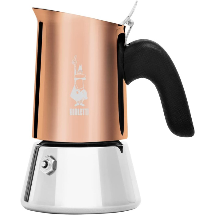 Еспресо-машина Bialetti Venus Induction - італійська якість, нержавіюча сталь, 4 чашки (170 мл), срібляста