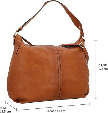 Сумка Gusti Shopper Leder Hannah - жіноча шкіряна сумка-шопер, крос-боді, коричнева