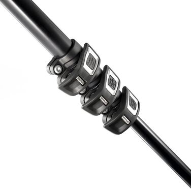 Штатив Manfrotto MT190XPRO4 з кутовою центральною колоною - 4-секційний штатив для DSLR та бездзеркальних камер, чорний/антрацитовий алюміній