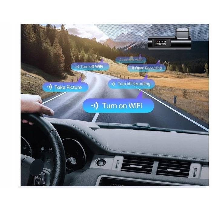 Автомобільний відеореєстратор Lingdu D100 Full HD 2K, WiFi, G-сенсор, нічна зйомка