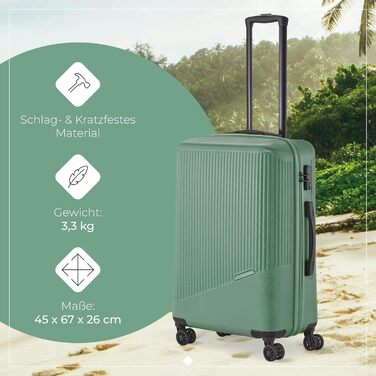 Чохол-валіза Travelite Bali, середній, 65 літрів, зелений, з TSA замком