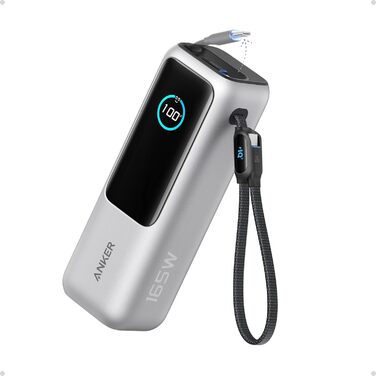 Powerbank Anker 25000mAh 165W з USB-C: зарядка для iPhone, MacBook, Samsung та інших пристроїв (срібний)