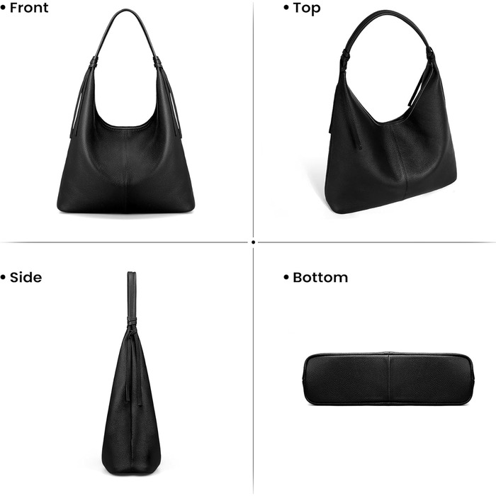 Сумка жіноча шкіряна befen Grande Shopper, чорна елегантна сумка-тоут через плече для роботи та навчання