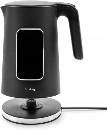 Електричний чайник 1.7 л з тачскріном, 2200 Вт, регулювання температури (40–100°C), 5 програм, підтримання тепла, нержавіюча сталь, бездротовий, чорний