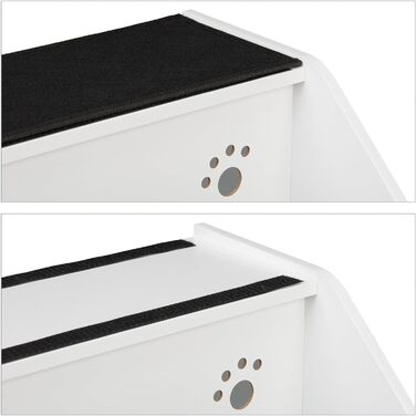 Сходинки для собак та котів Relaxdays, 3 сходинки, HBT 52,5x42x60 см, білий/чорний