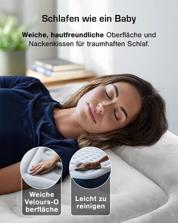 Активна Ера Преміум Надувний Матрац для Сну 1 Особа з Електричною Помпою та Вбудованим Подушкою, 99x188x36.5 см - для кемпінгу та гостей