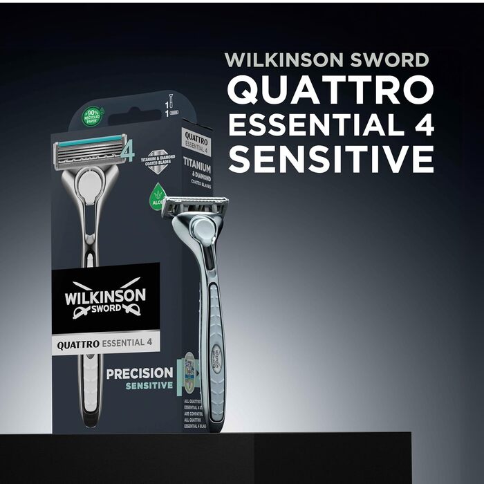 Бритвенные кассеты Wilkinson Sword Quattro Titanium для мужской бритвы, 8 шт