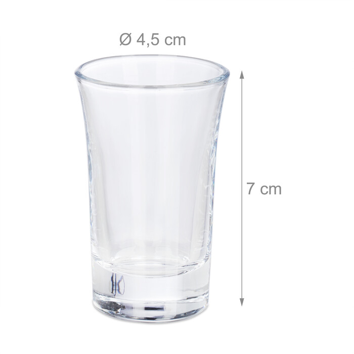 Relaxdays 4cl Shot Glasses, Set of 12