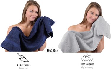 Набір рушників Betz 10 предметів, преміум якість, 100% бавовна, сірий антрацит та сріблястий, для ванної кімнати