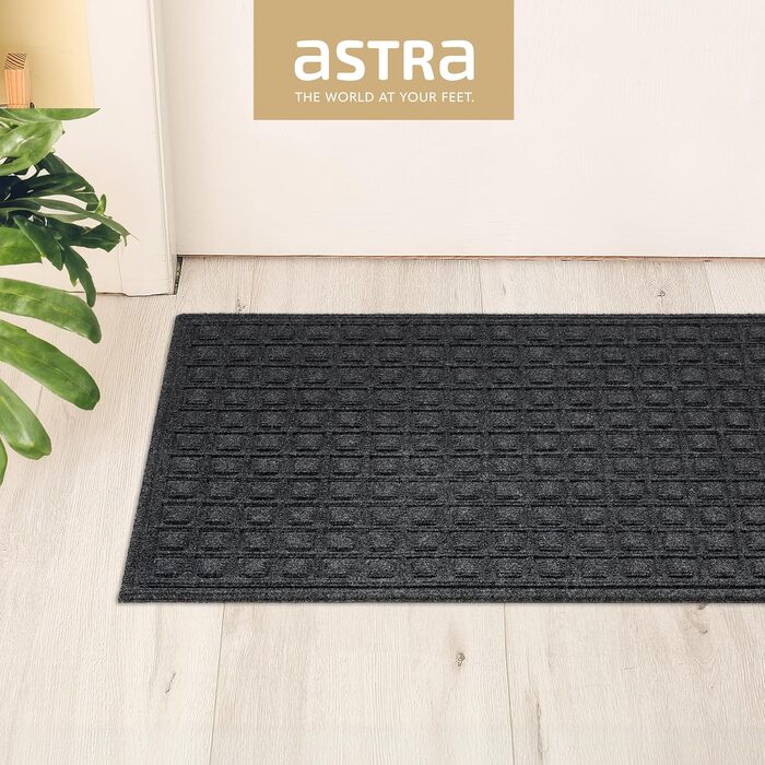 Набір килимків прикладників Astra для вулиці та вхідної зони, протиковзні та стійкі до погоди, 45x75 см, антрацит (2 шт.)