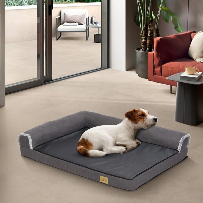 Ортопедичне ліжко для собак BingoPaw великих порід: м'який килимок, зручне диван-корзина, знімний, водонепроникний, ергономічний, розмір XL (120x90x25 см)