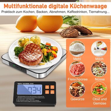 Цифрова кухонна вага, 1г/15кг, з LCD-дисплеєм, функція підрахунку та тарування, 7 одиниць вимірювання