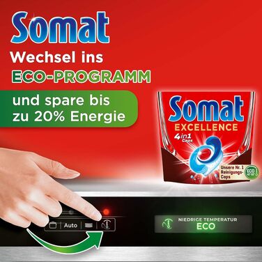 Капсули для посудомийних машин Somat Excellence 4in1, без запаху, для ідеального очищення та блиску, 176 шт.